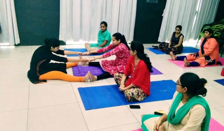 Yoga session for expectant mothers